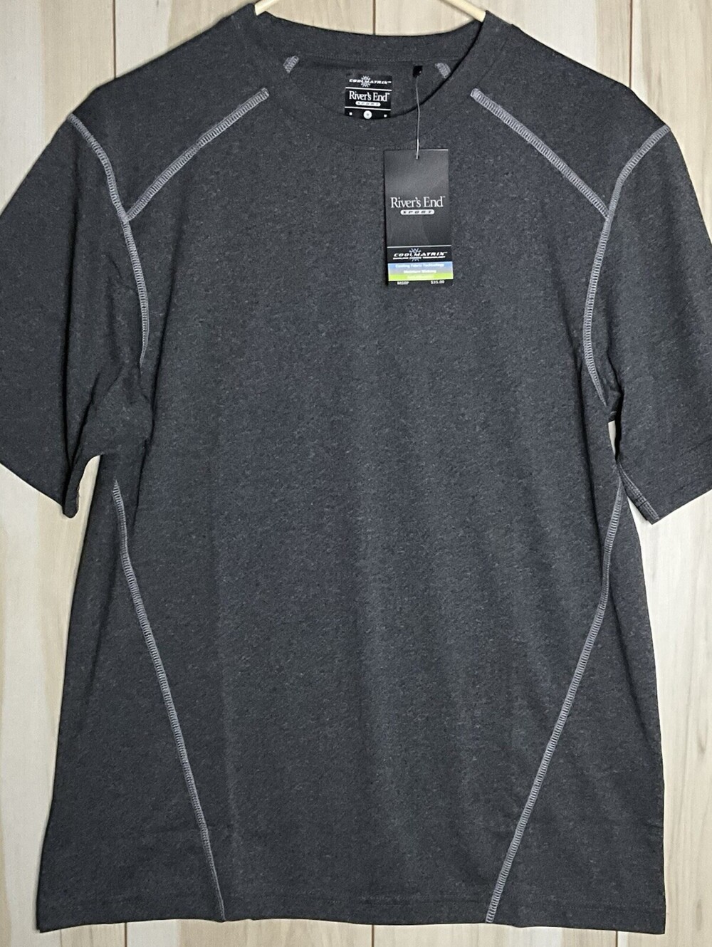 Rivers End Sport Mens Cool Matrix Shirt Size Charcoal Dri-Fit Size M